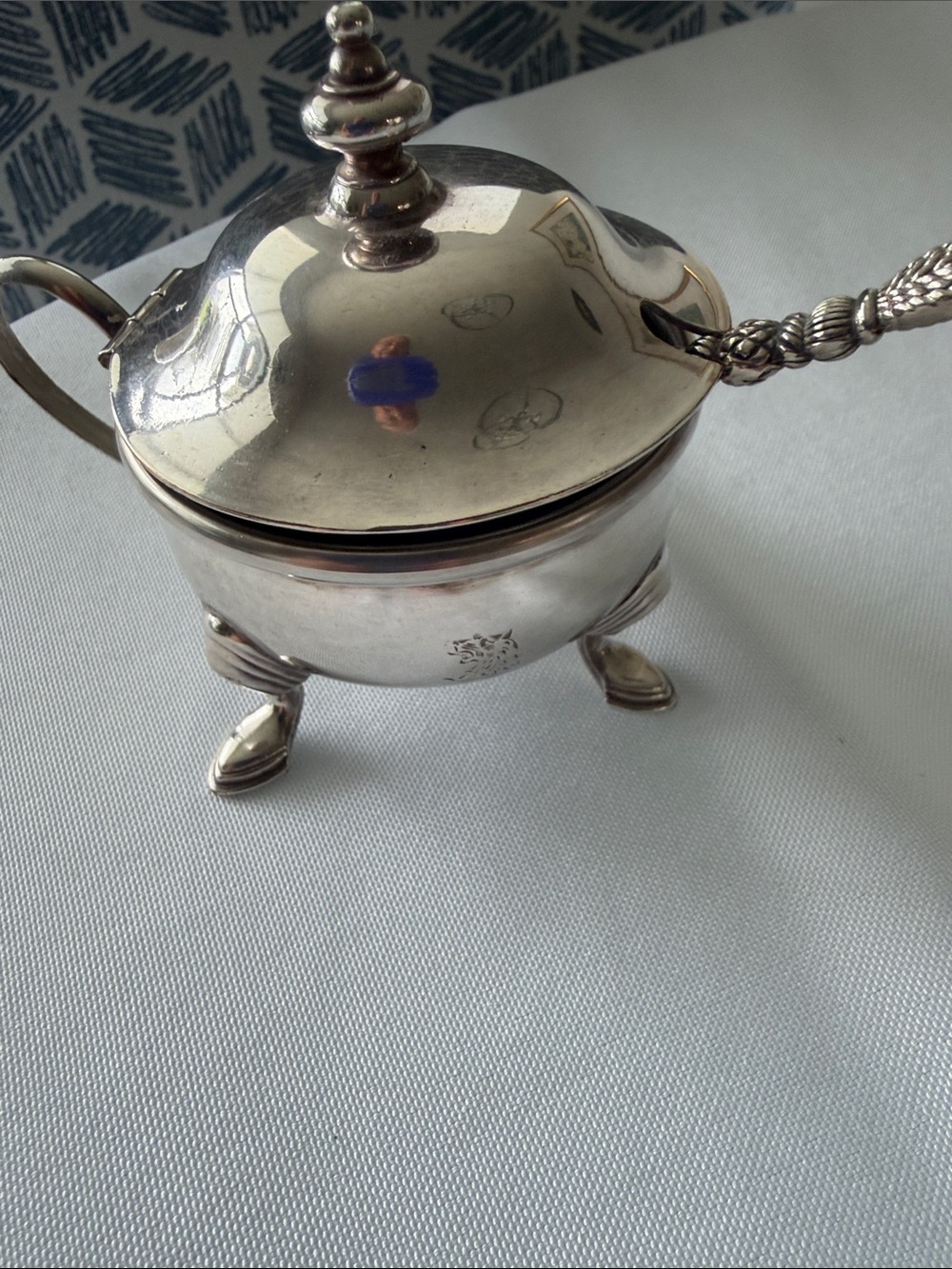 Antique Sheffield Silver Plated Mustard Pot Hallmarked.